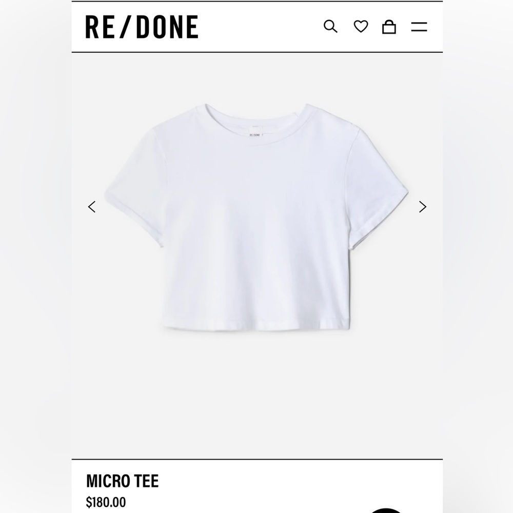 Re/Done White Short Sleeve Tee